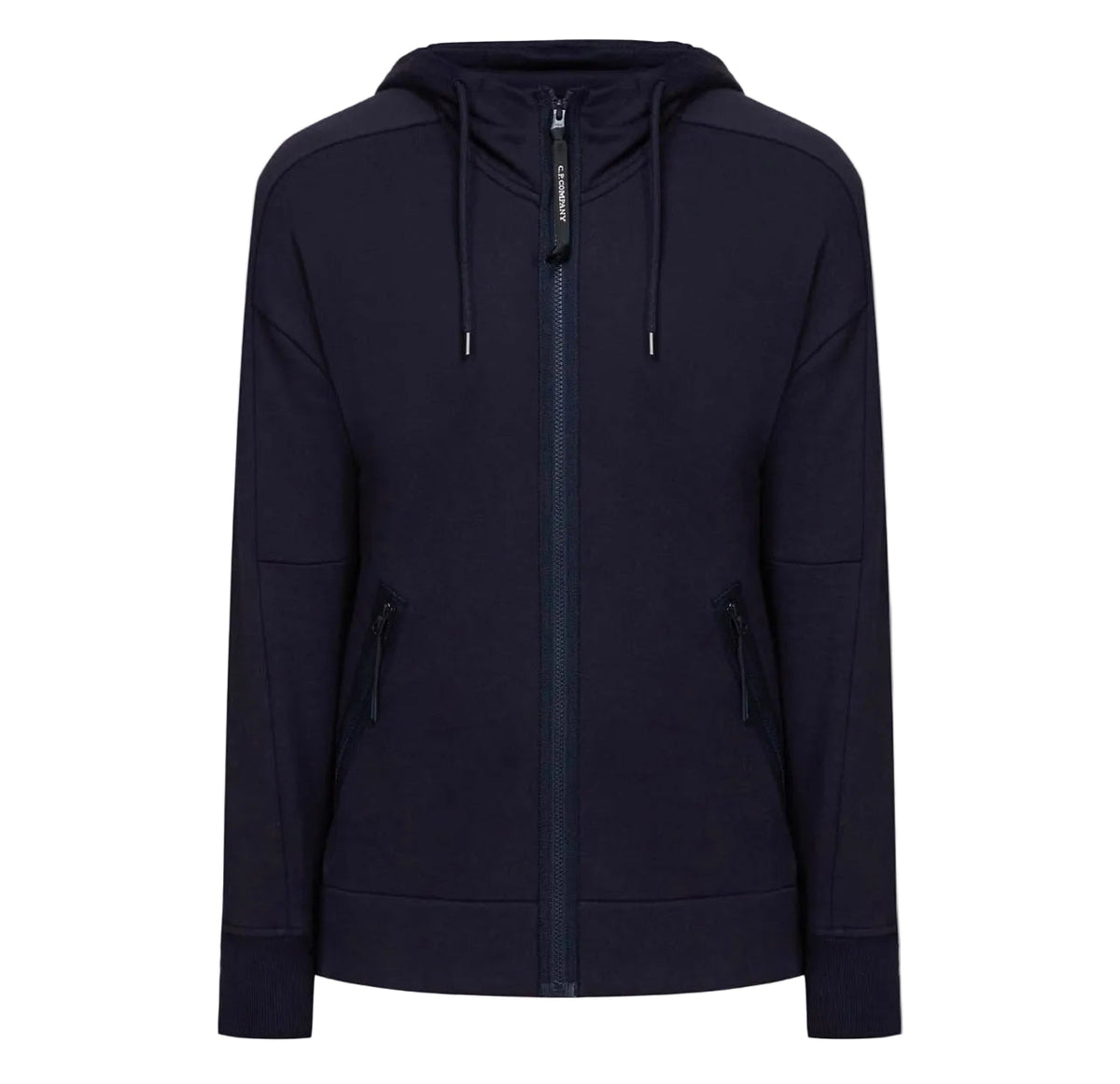 Cp Company Goggle Full Zip Hoodie In Navy