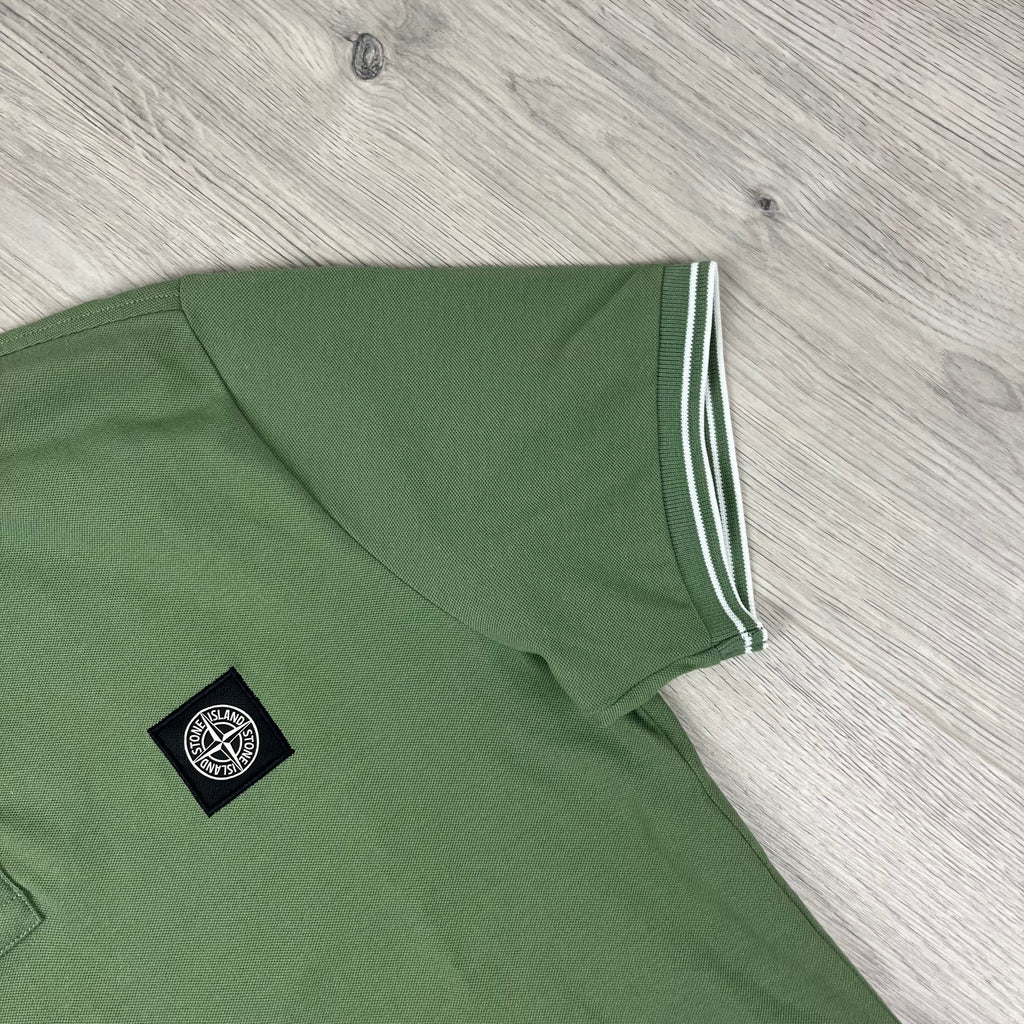 Stone Island Patch Polo Shirt - Sage