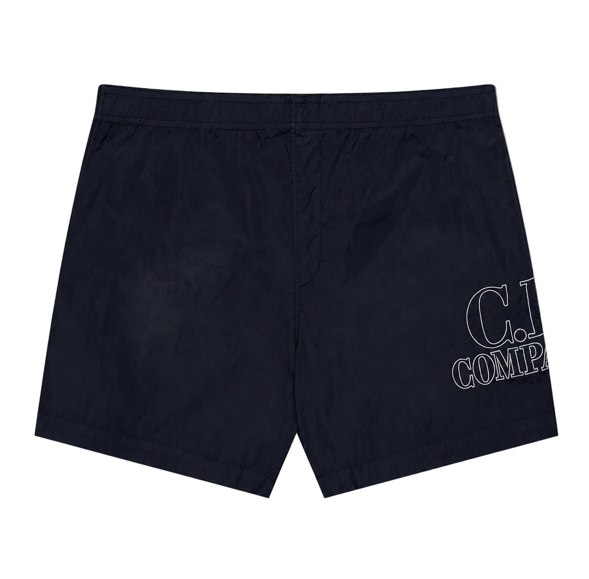 Cp Company 218A Eco-Chrome Logo Swim Shorts In Navy