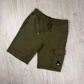 CP Company Raised Fleece Jersey Shorts - Ivy Green