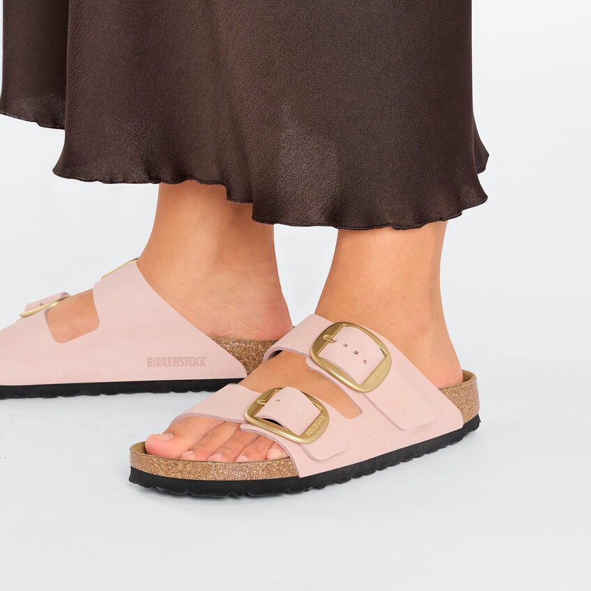 Women's Arizona Big Buckle Natural Leather Patent Soft Pink Medium/Narrow