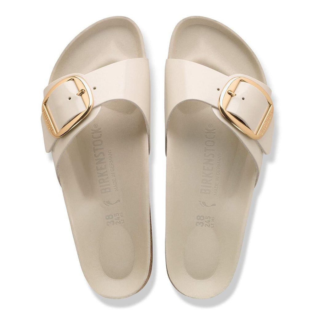 Women's Madrid Big Buckle Natural Leather Patent High-Shine Oyster Medium/Narrow