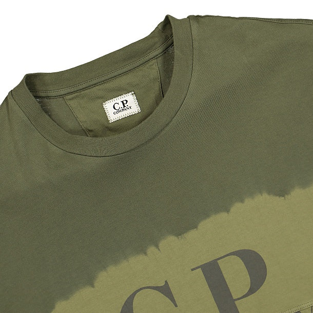 CP Company 24/1 Jersey Tie Dye Tshirt In Khaki