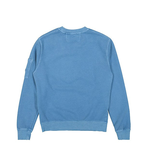 Cp Company Brushed Emerized Resist Dyed Lens Sweatshirt In Infinity Blue