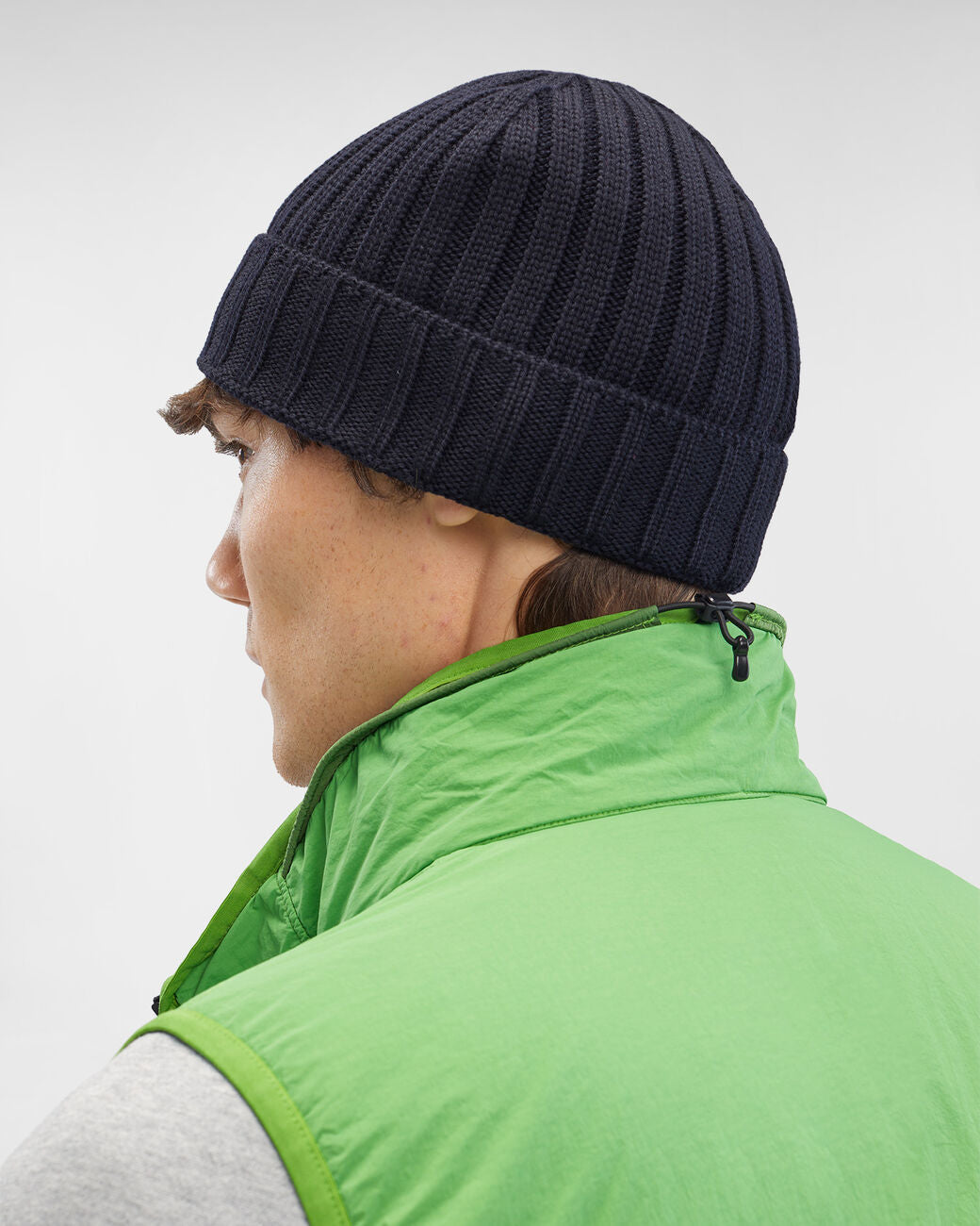 Extra Fine Merino Wool Logo Beanie Total Eclipse