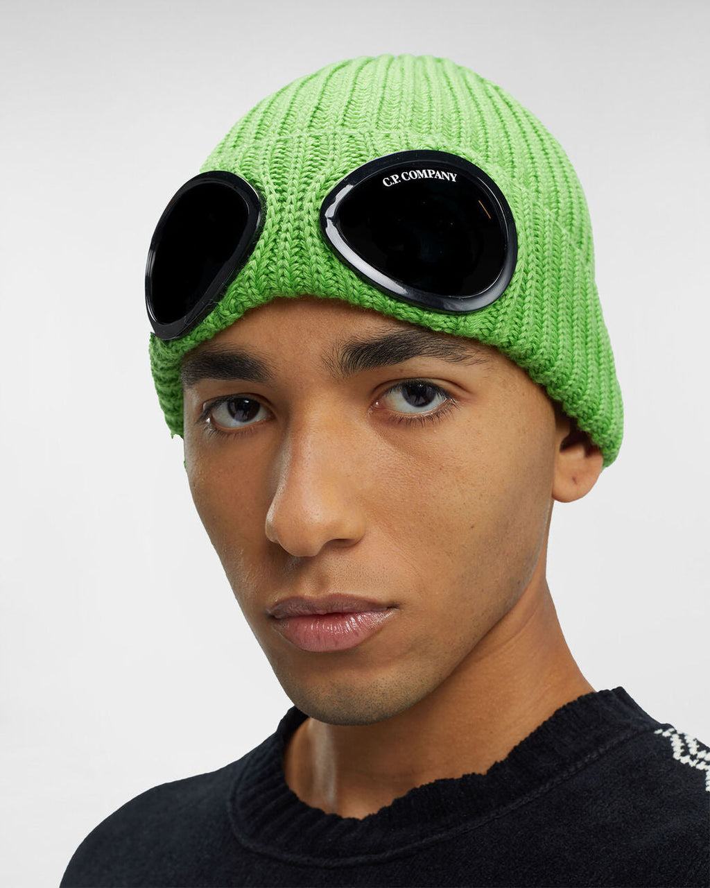 Extra Fine Merino Wool Goggle Beanie Green