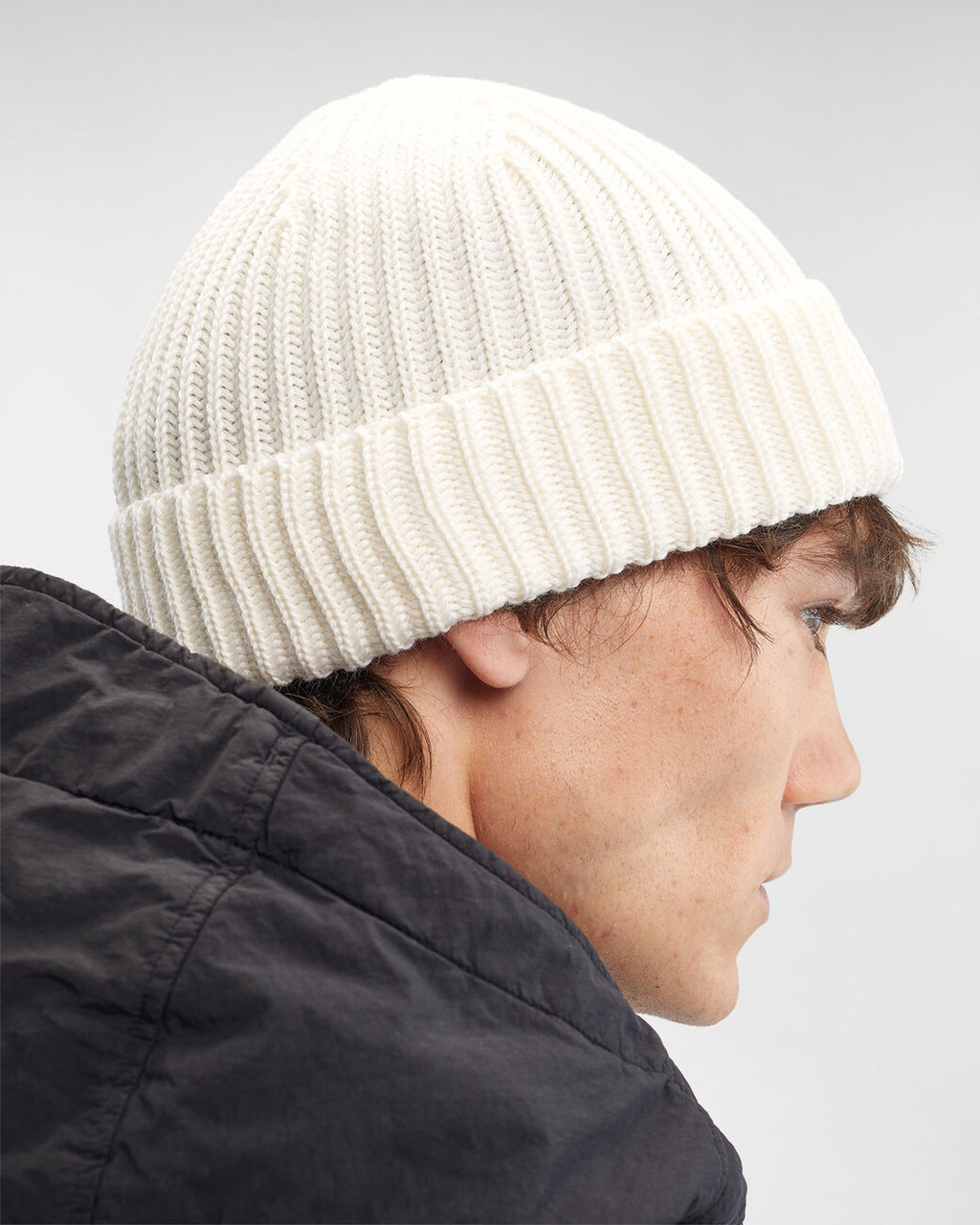Extra Fine Merino Wool Beanie White
