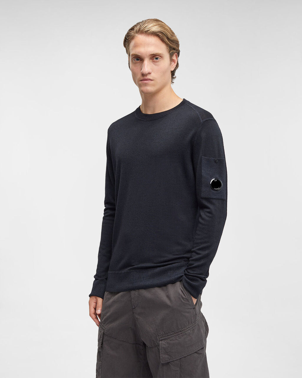 Merino Wool Plain Jumper Total Eclipse
