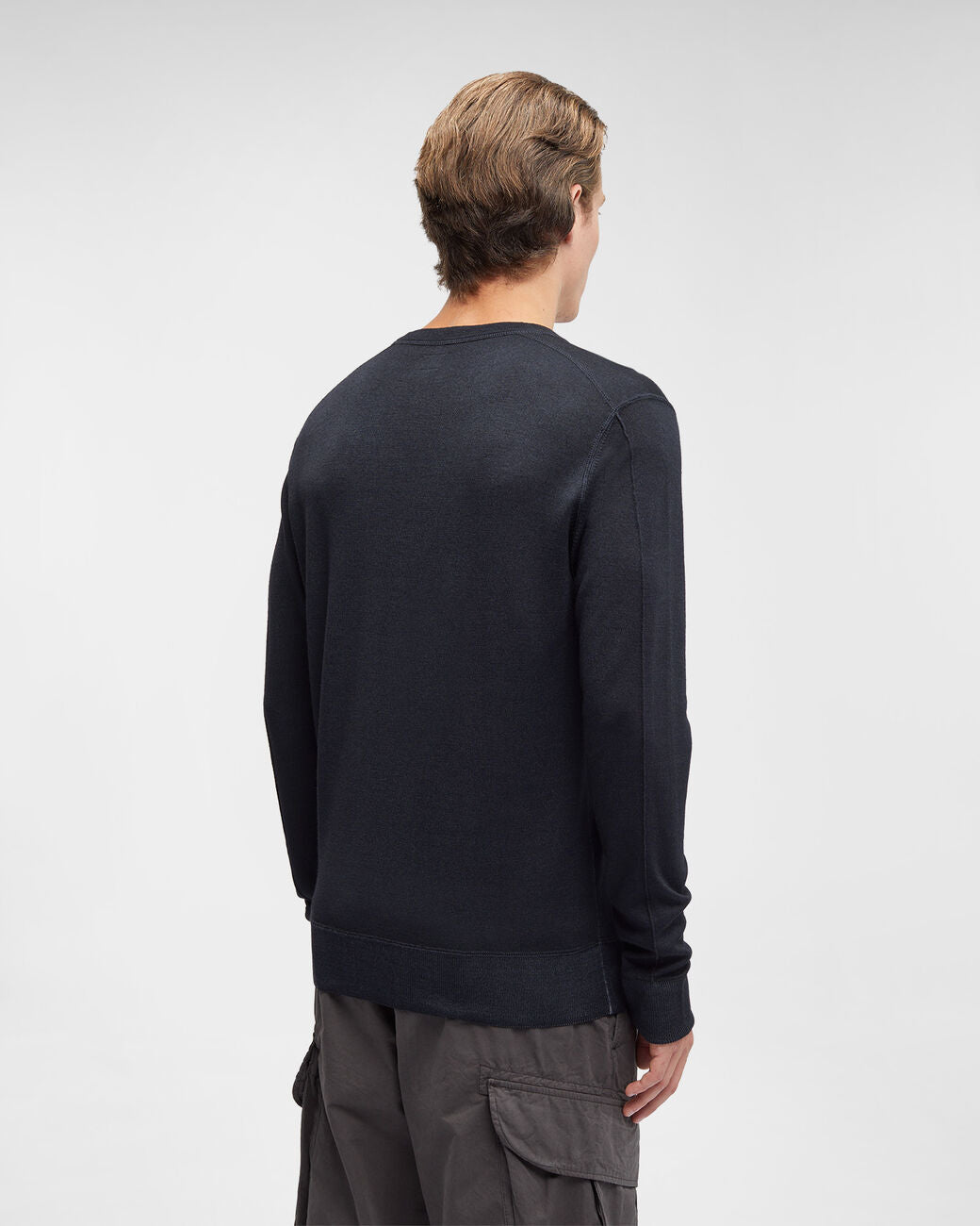 Merino Wool Plain Jumper Total Eclipse