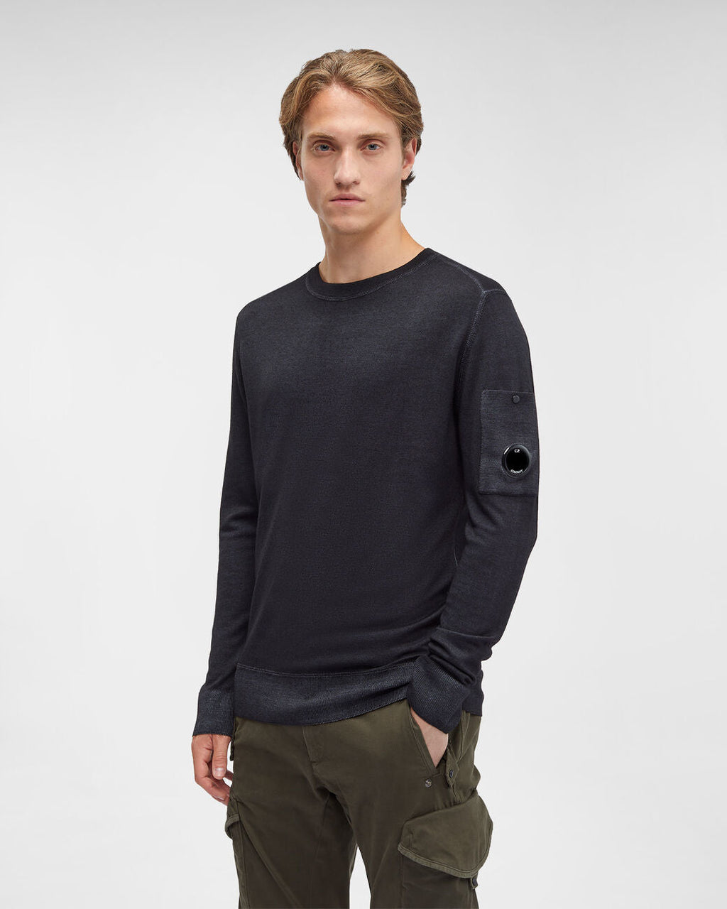 Merino Wool Plain Jumper Black