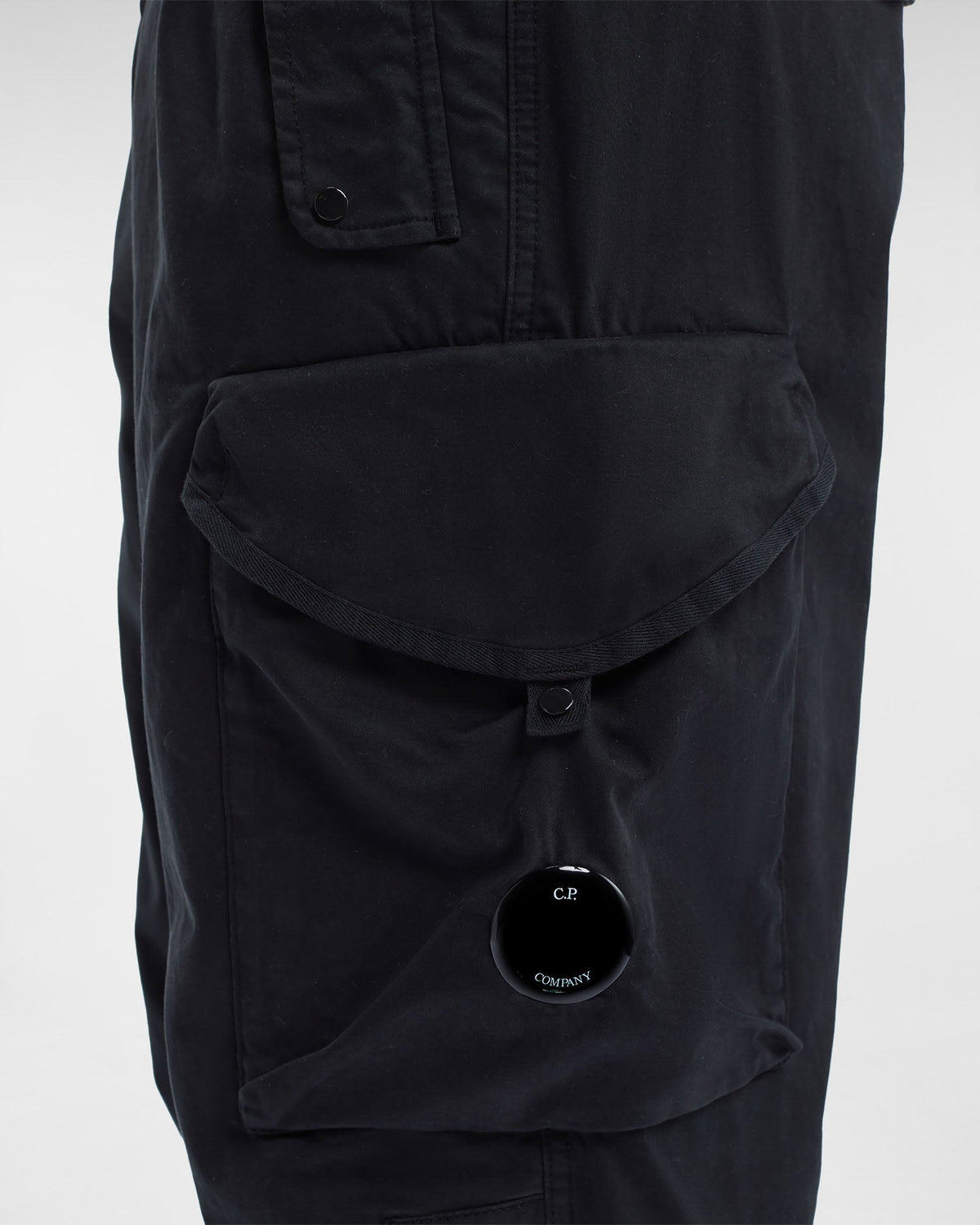 Stretch Sateen Pants Loose Fit Black