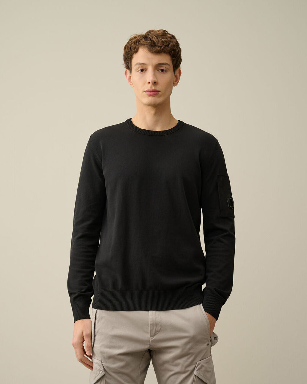 Men's Cotton Crepe Jumper Black