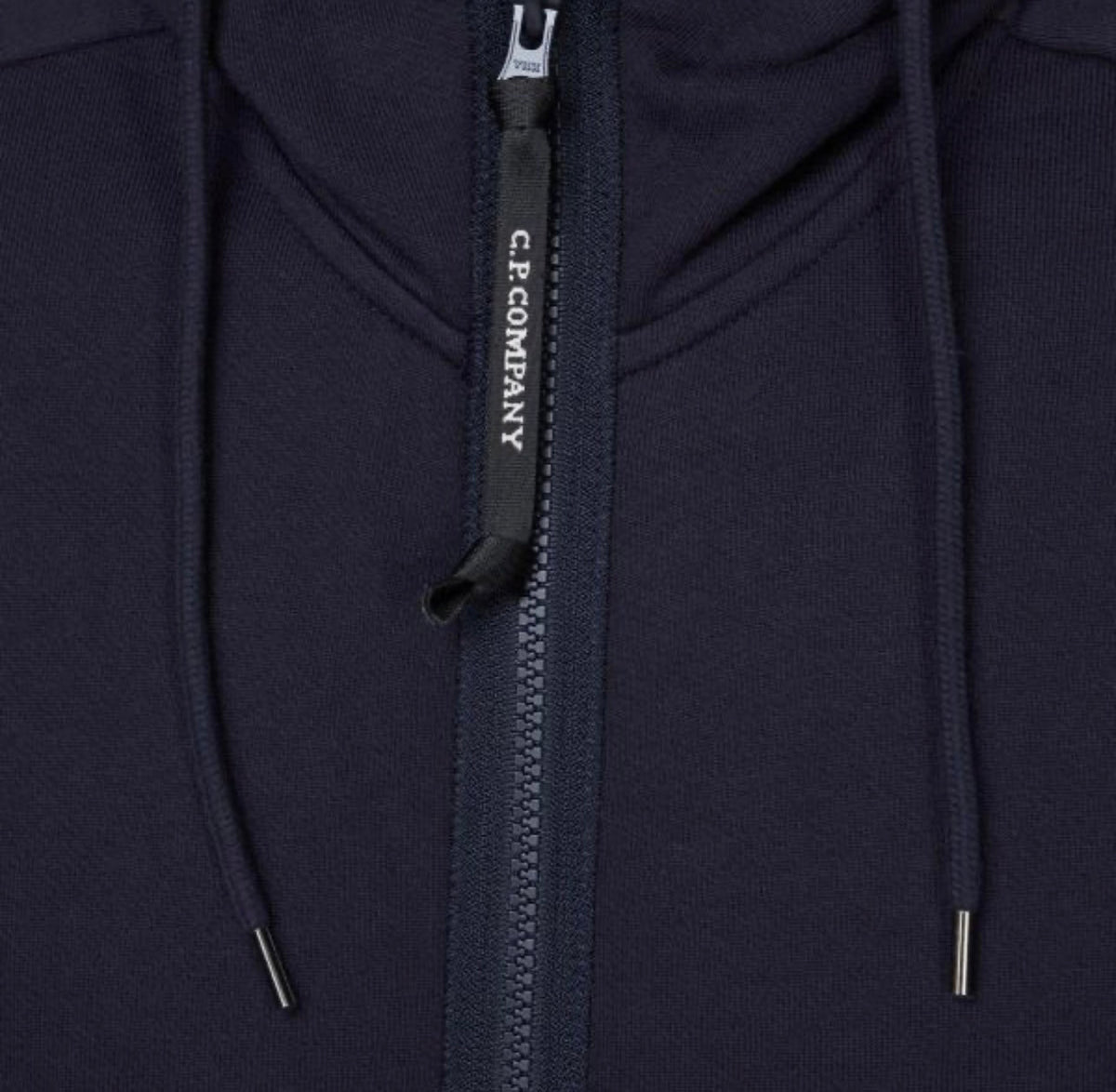 Cp Company Goggle Full Zip Hoodie In Navy