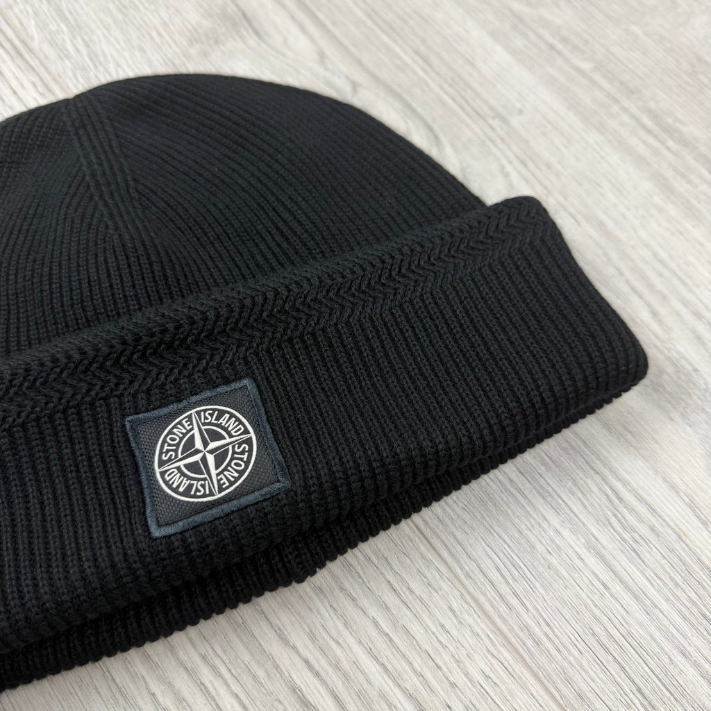 Stone Island Wool Beanie - Black