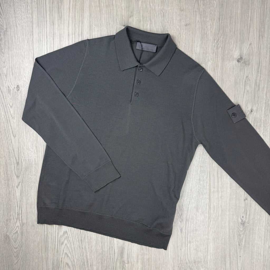 Stone Island Ghost Knit Polo Shirt - Grey
