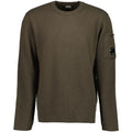 Cp Company 184A Chenille Lens Knit Sweatshirt In Olive Night
