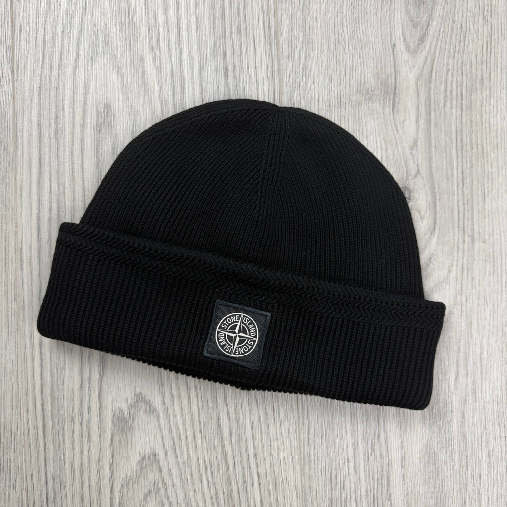 Stone Island Wool Beanie - Black