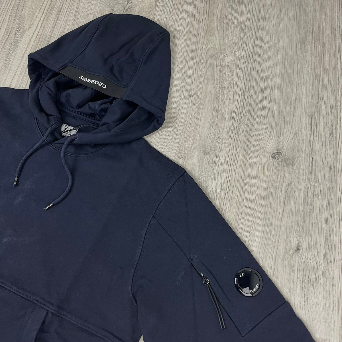CP Company Raised Fleece Hoodie - Navy