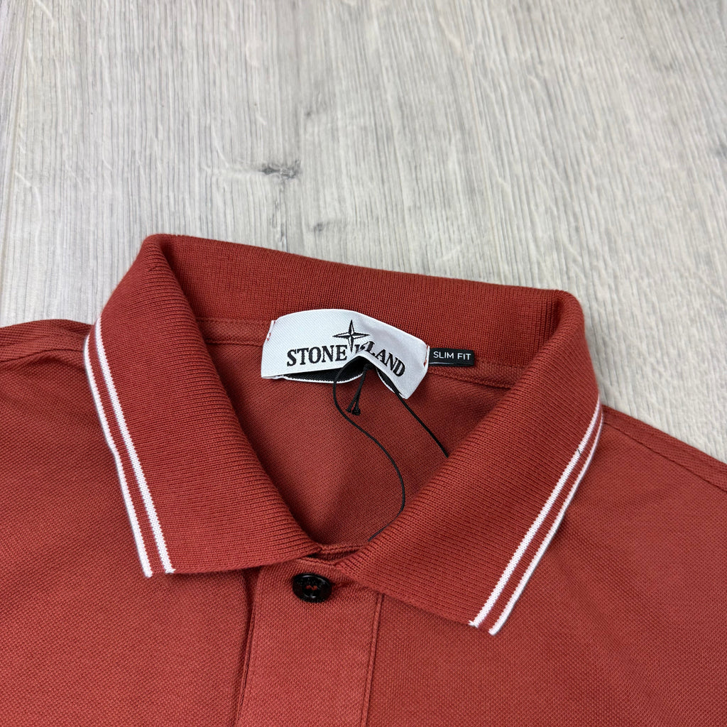 Stone Island Patch Polo Shirt - Brick Red