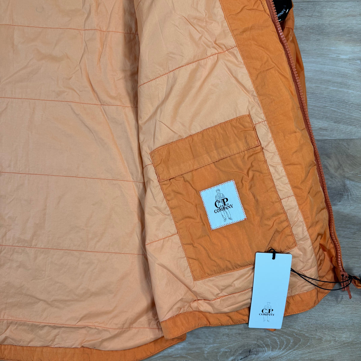 C.P. Company Chrome-R Hooded Zipped Lens Overshirt in Russet Orange