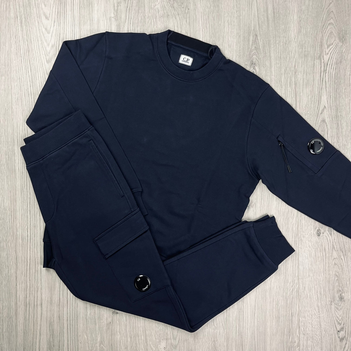 CP Company Raised Fleece Tracksuit - Navy