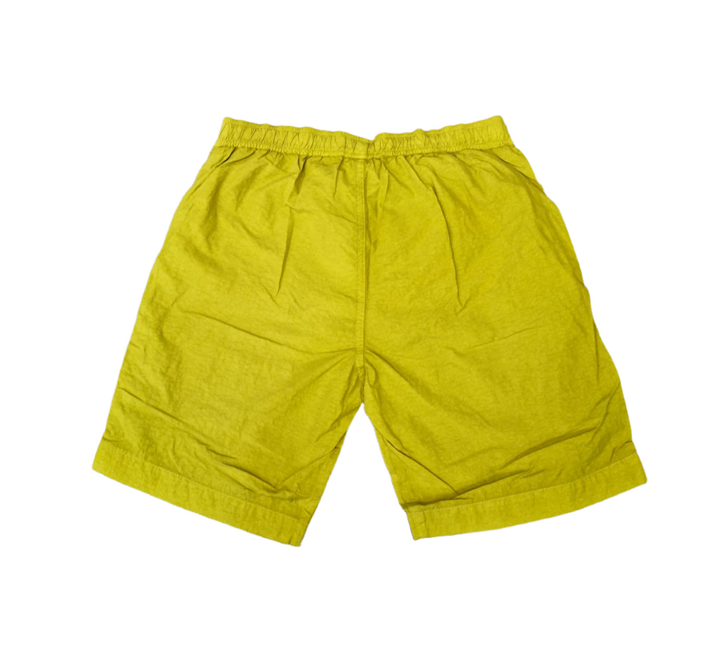 Cp Company Flatt Nylon Embroidered Logo Swim Shorts In Golden Nugget