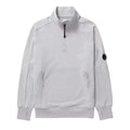 Cp Company 16cm Diagonal Raised Quarter Zip Lens Sweatshirt In Drizzle Grey