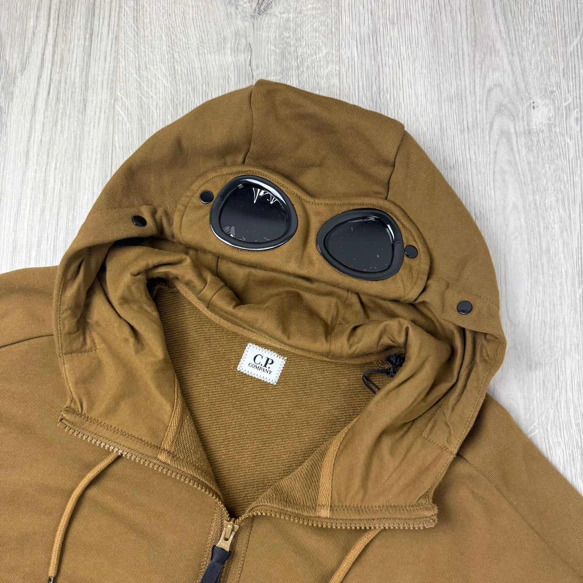 CP Company Raised Fleece Goggle Hoodie - Toffee