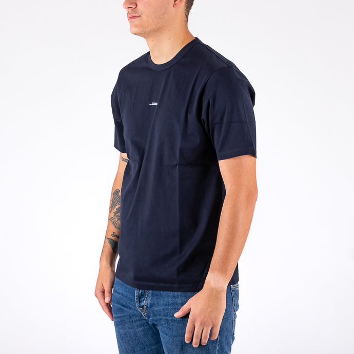 Cp Company 198A Metropolis Series Mercerised Jersey Print Logo T-Shirt Navy