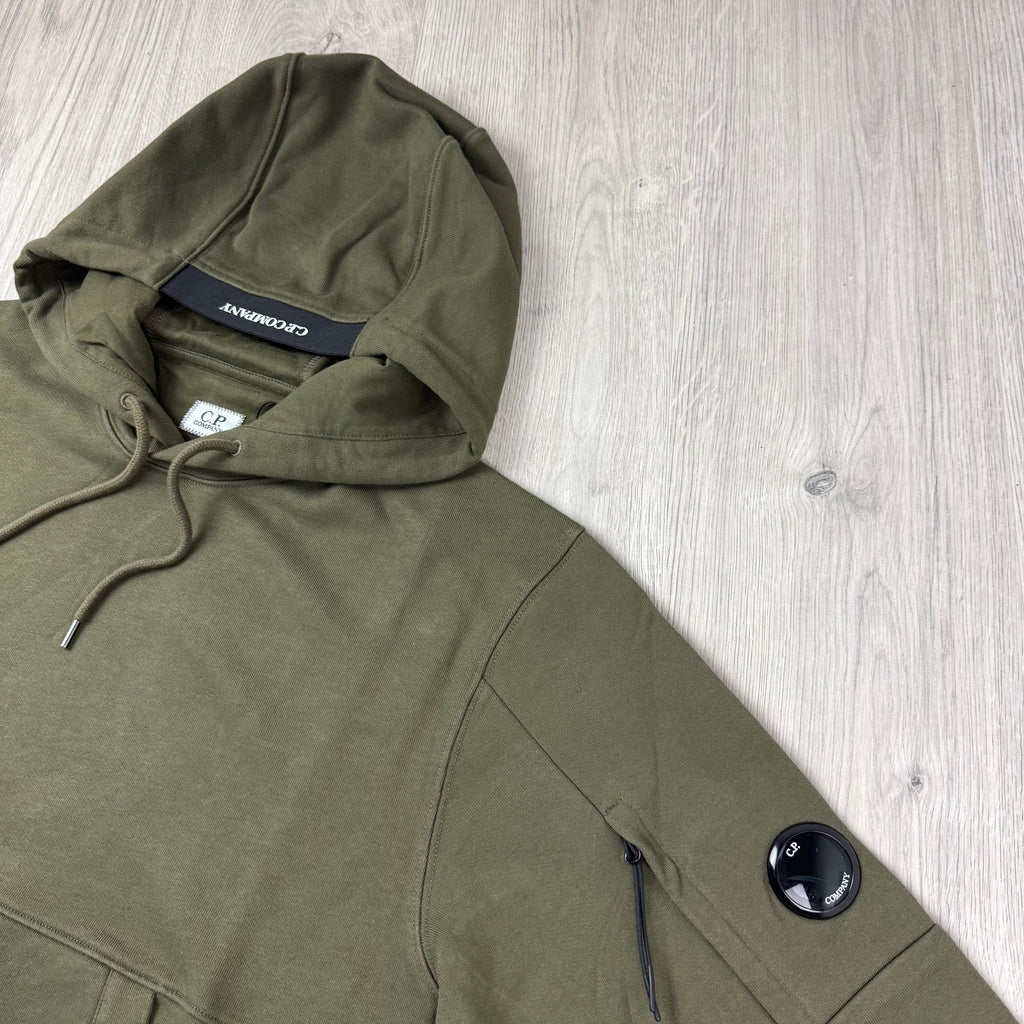 CP Company Raised Fleece Hoodie - Ivy Green
