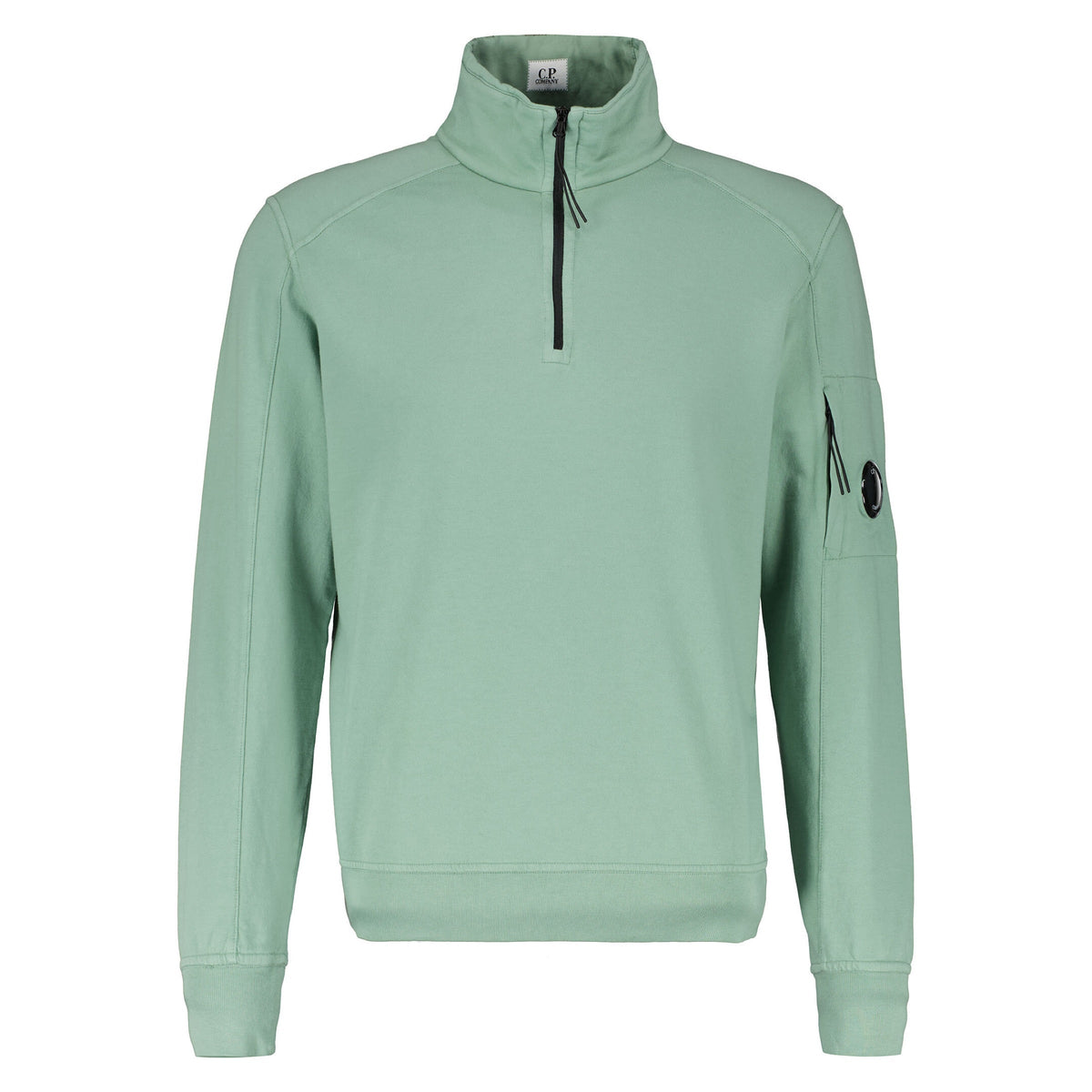 Cp Company 16Cm Light Fleece Lens Quarter Zip Green Bay