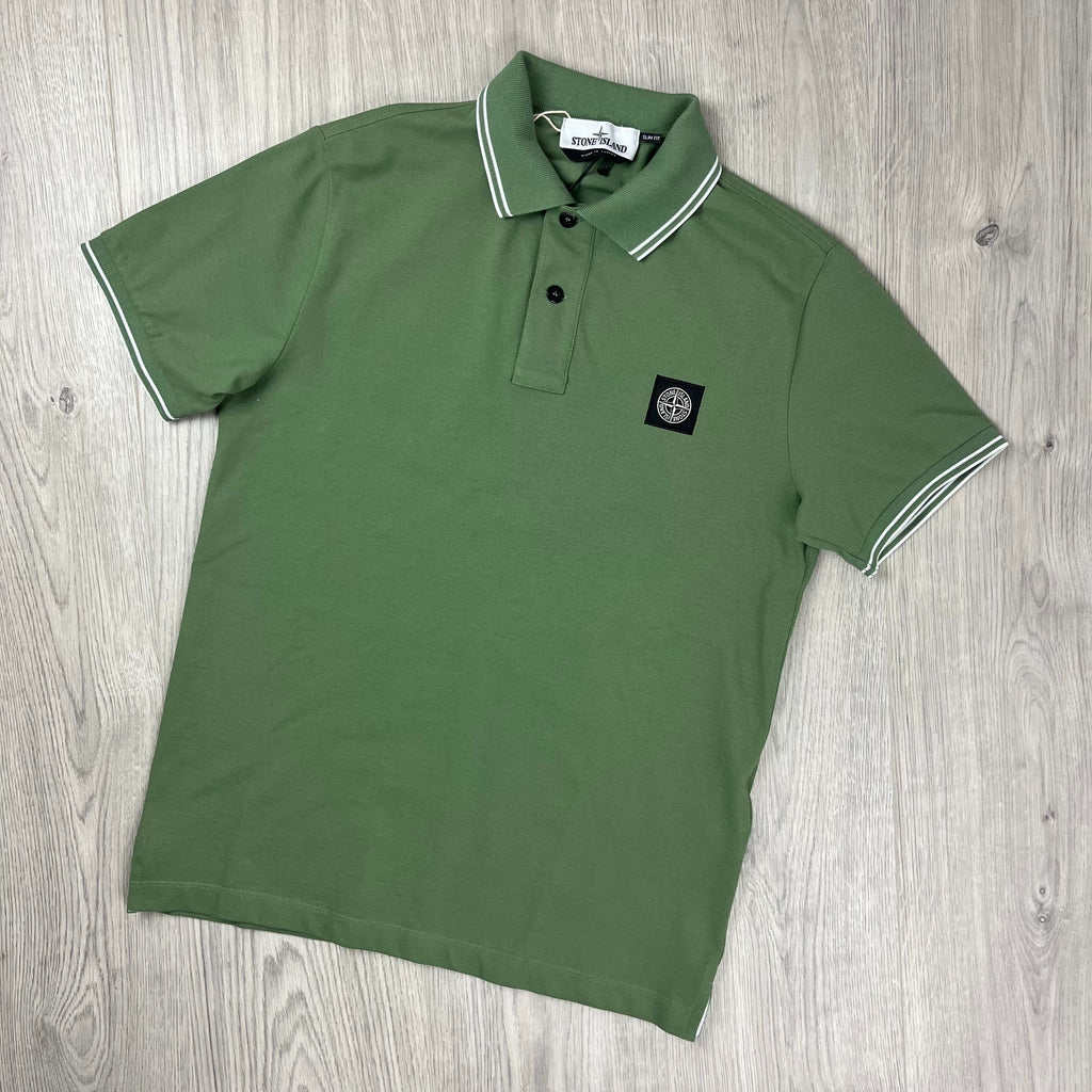 Stone Island Patch Polo Shirt - Sage