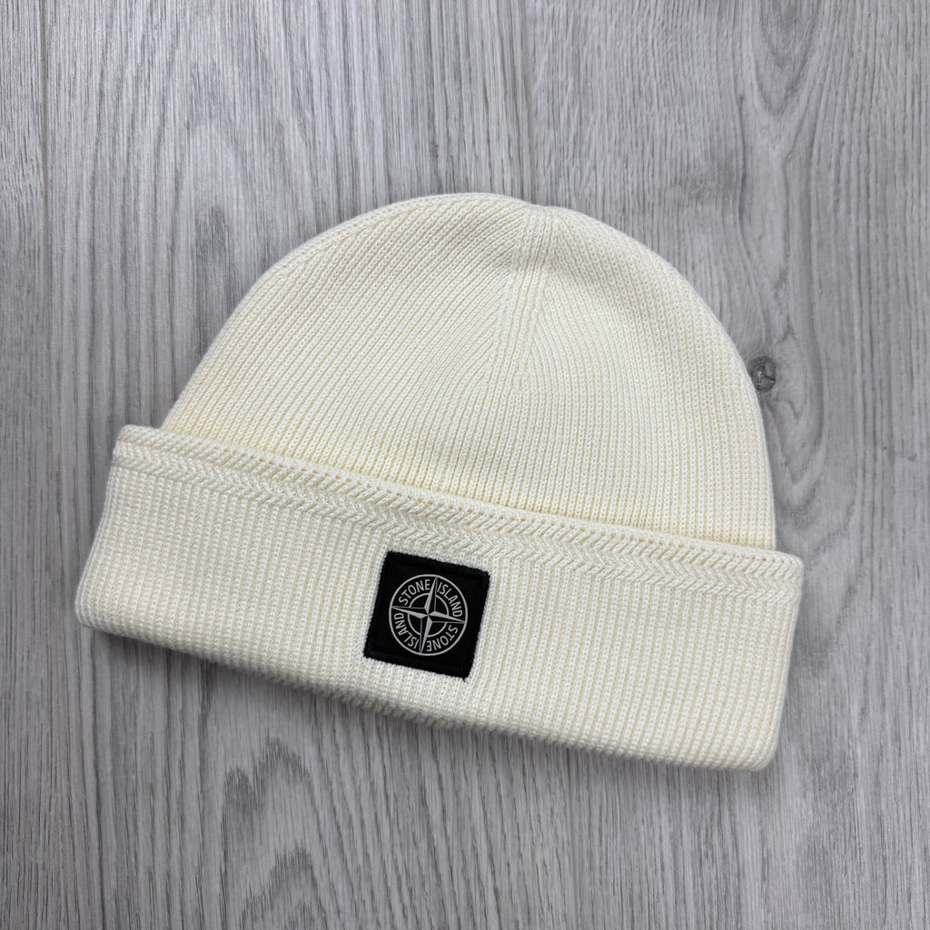 Stone Island Wool Beanie - Ivory