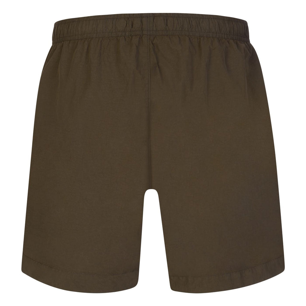 Cp Company Flatt Nylon Stitch Logo Swim Shorts in Ivy Green