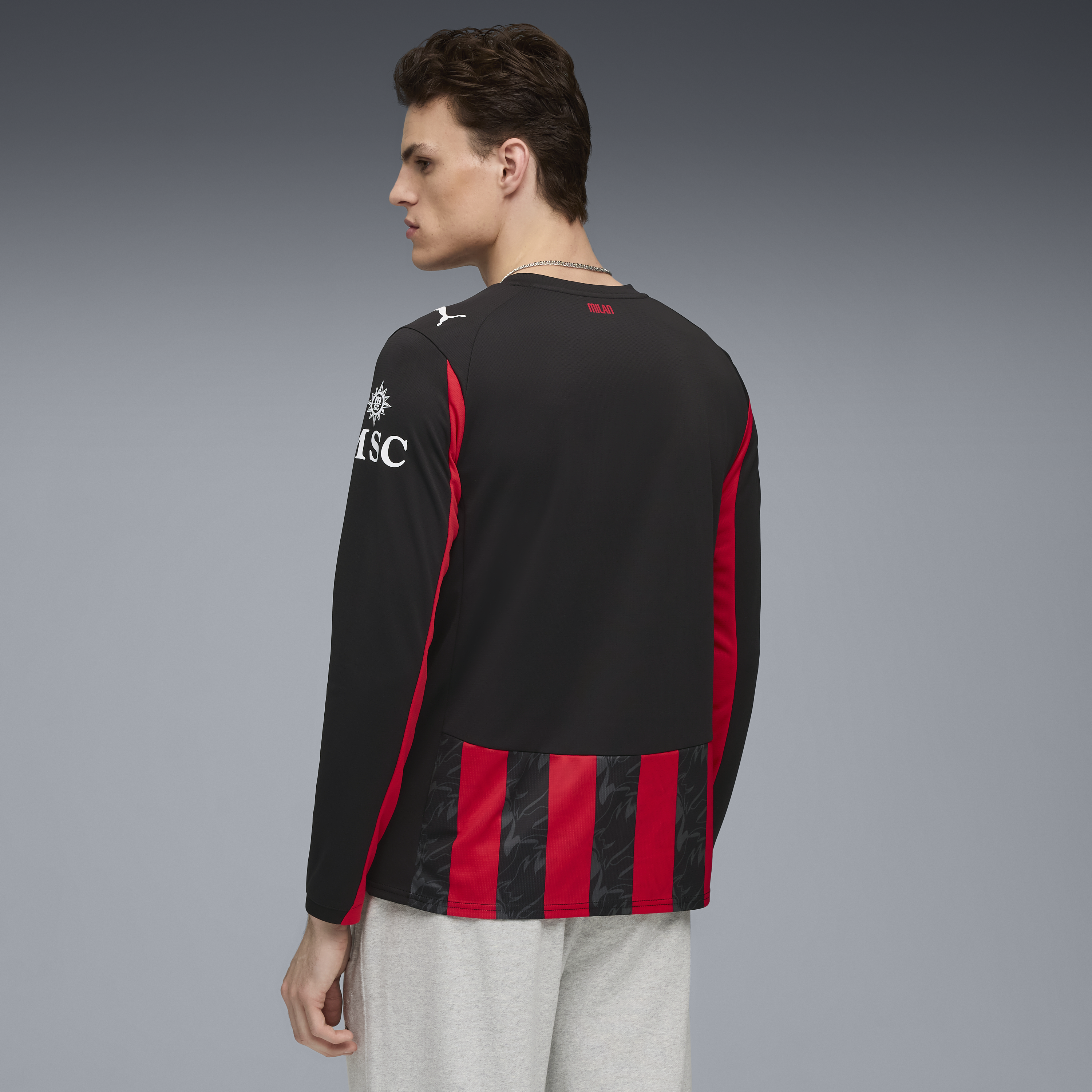 Puma AC Milan Men's Home Replica Long Sleeve Jersey 25/26
