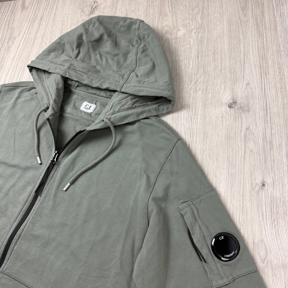 CP Company Light Fleece Zip Hoodie - Gunmetal