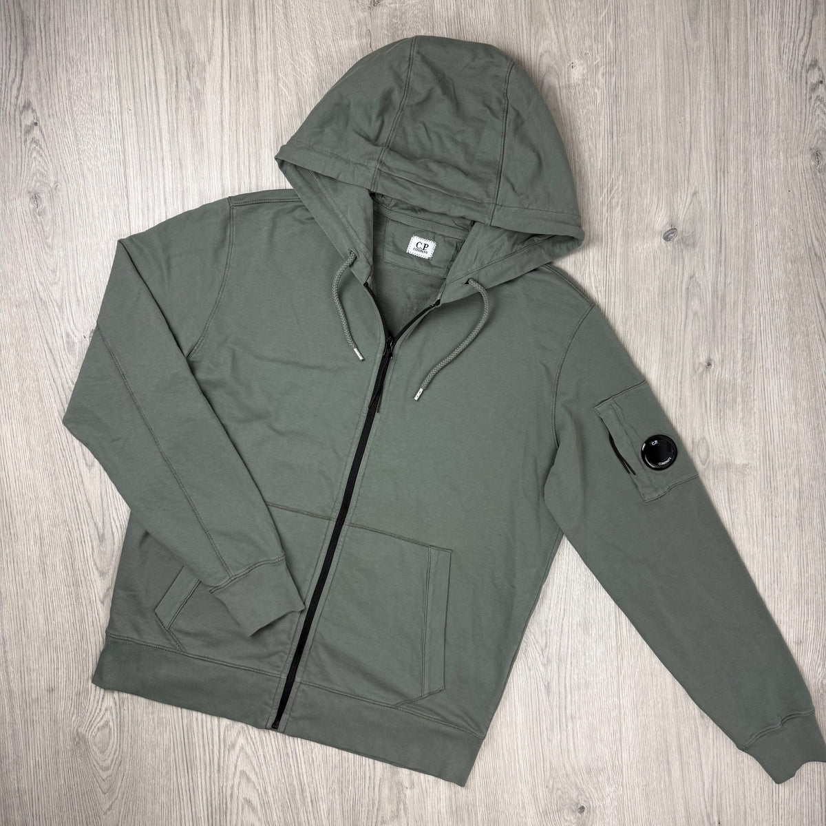 CP Company Light Fleece Zip Hoodie - Gunmetal