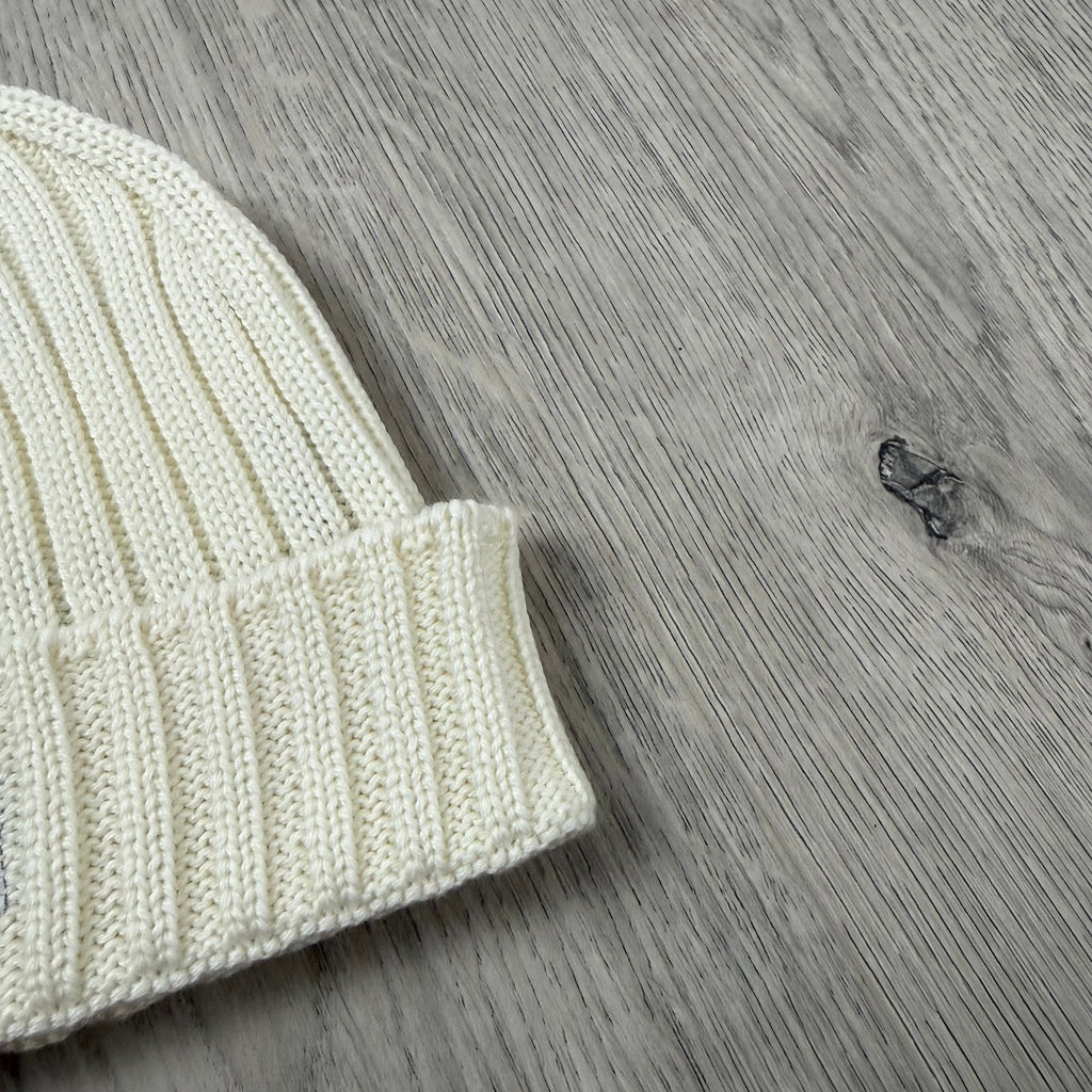 CP Company Patch Beanie - Gauze White