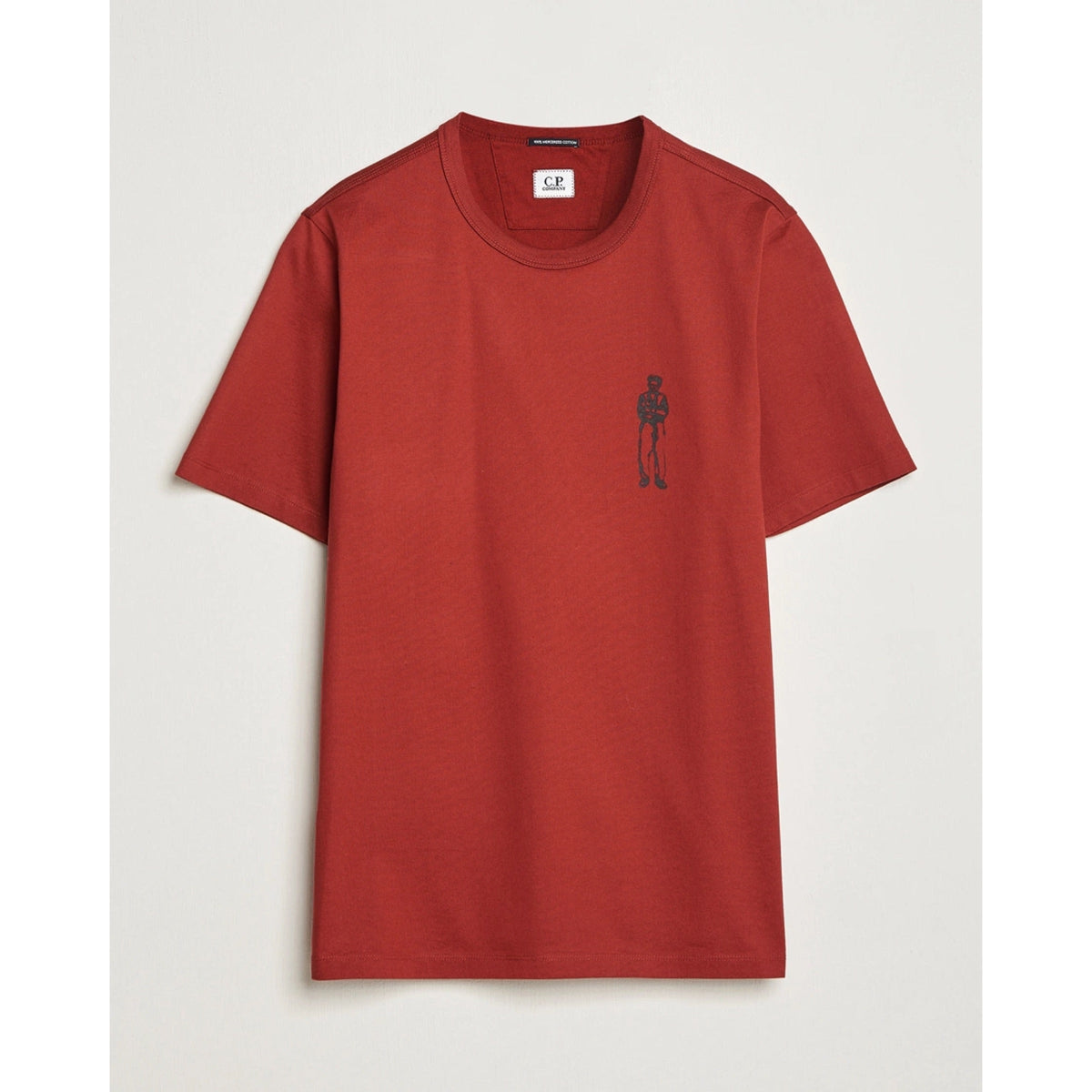 Cp Company Mercerized Cotton Sailor Logo T-Shirt in Red
