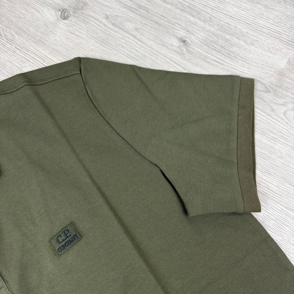 CP Company Piquet Polo Shirt - Ivy Green