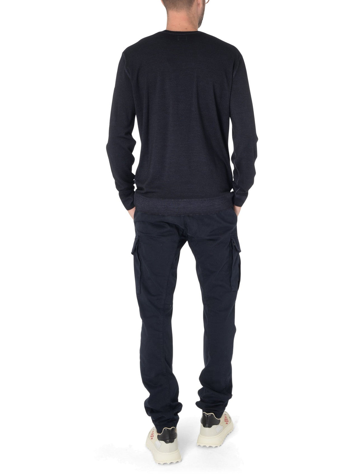 Cp Company Extrafine Merino Wool Lens Sweatshirt In Navy