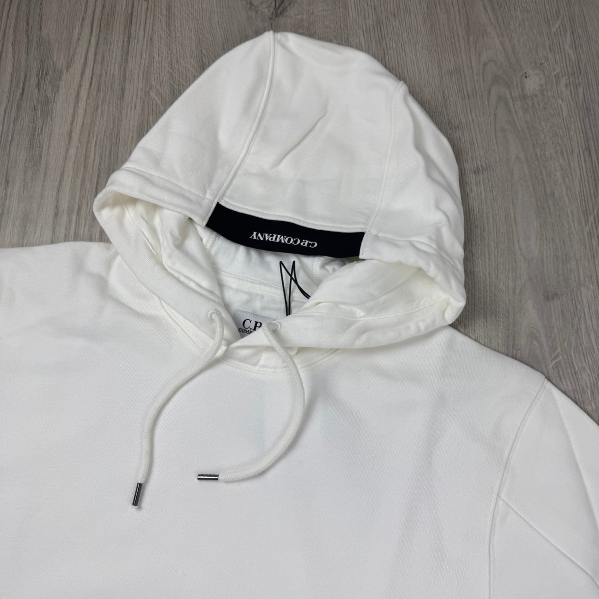CP Company Raised Fleece Hoodie - White