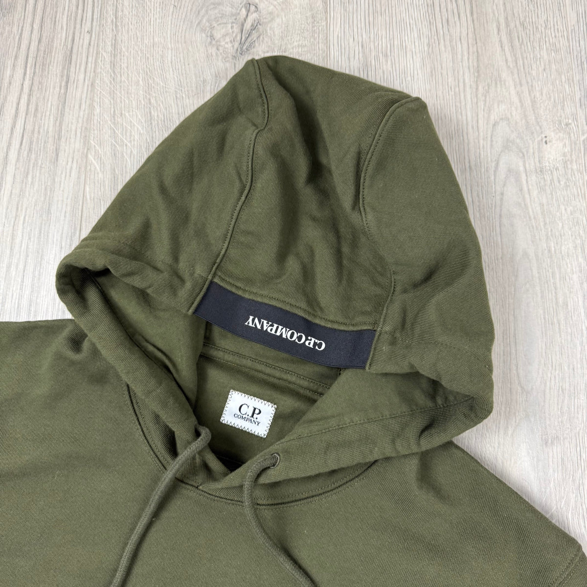 CP Company Raised Fleece Hoodie - Ivy Green