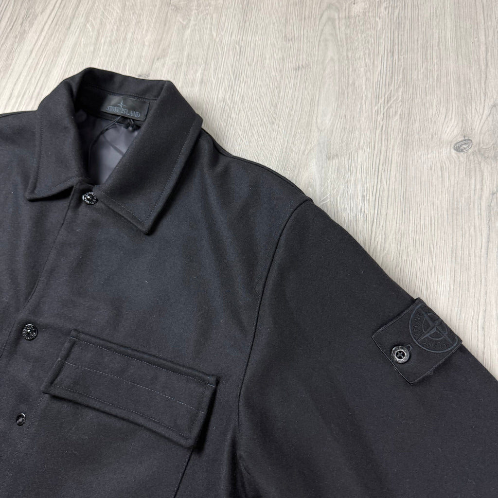 Stone Island Ghost Wool Overshirt - Black