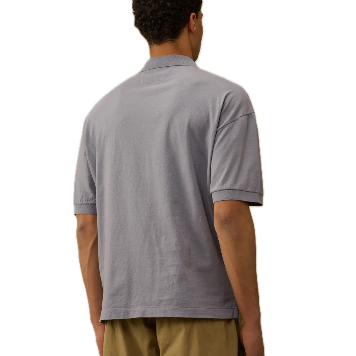 Cp Company Box Fit 989 Logo Polo Shirt In Lavender With Certilogo