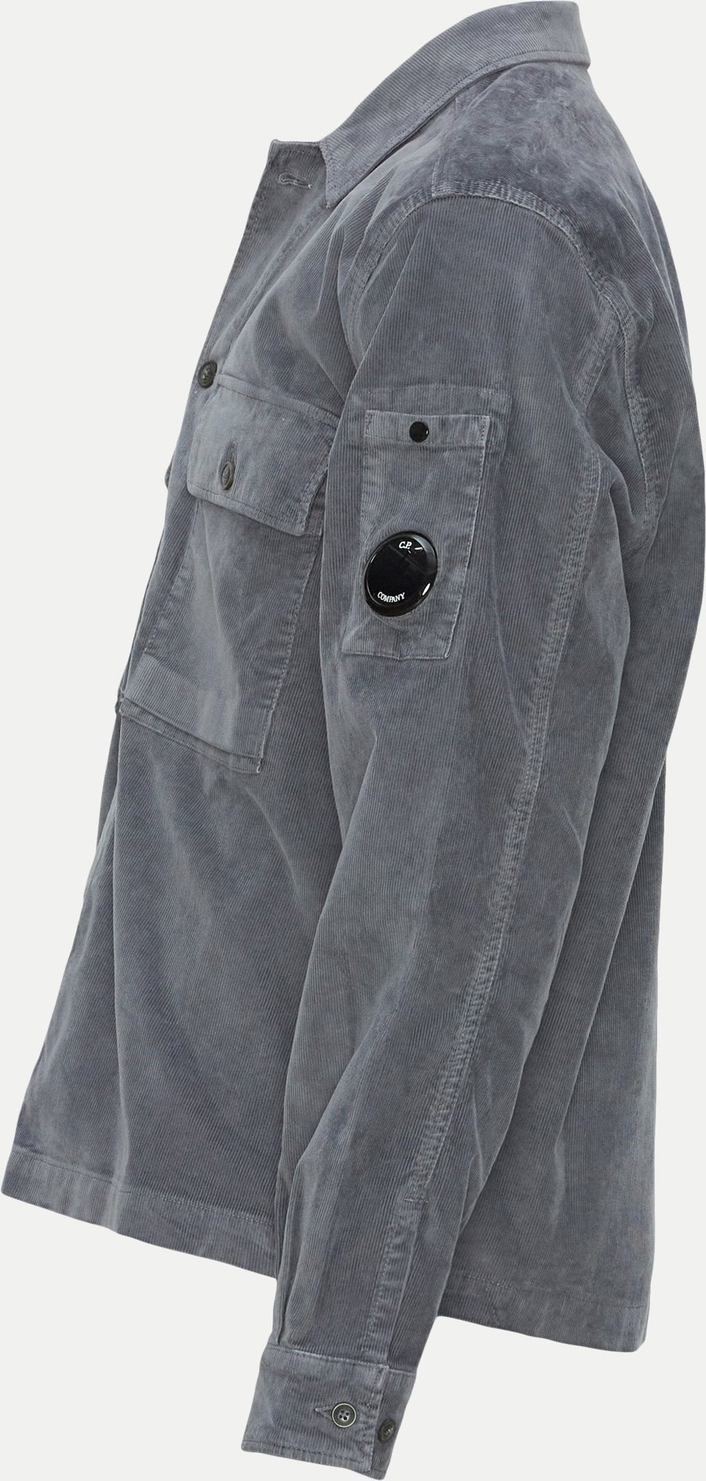 Cp Company Velluto Heavy Lens Shirt in Excalibur Grey