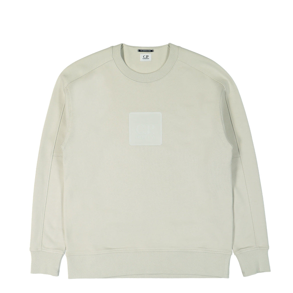 Cp Company Metropolis Rubber Logo Sweatshirt In Pelican