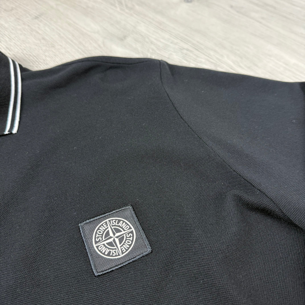 Stone Island Patch Polo Shirt - Black