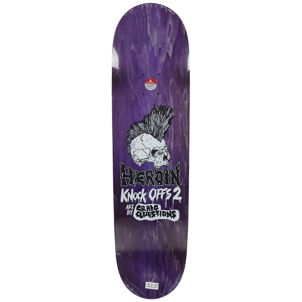 Heroin Skateboard Deck Aaron Wilson KO2 Skull Priest 8.5" x 32.2"