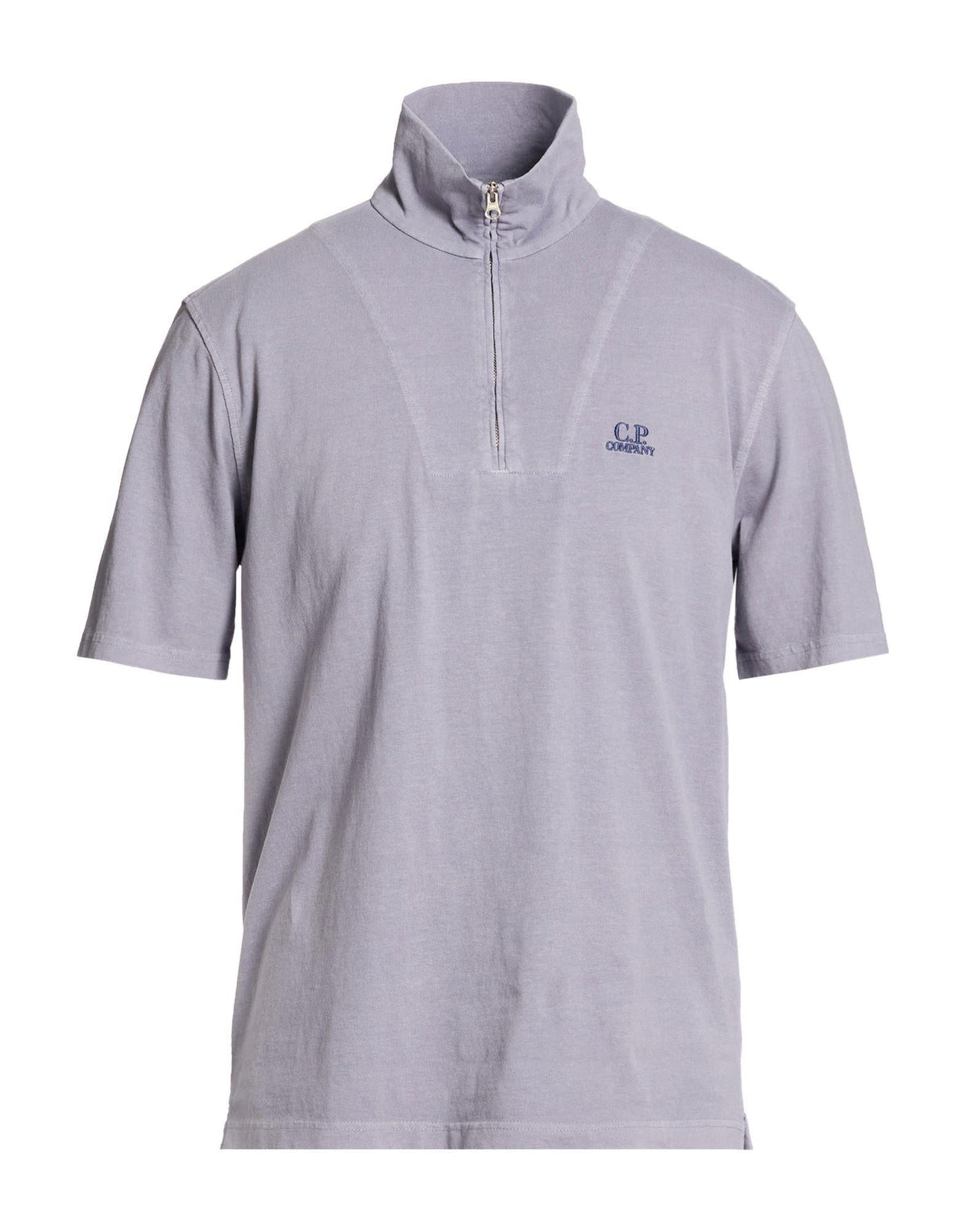 Cp Company 291A Half Zip Polo Shirt In Lavender with Certilogo